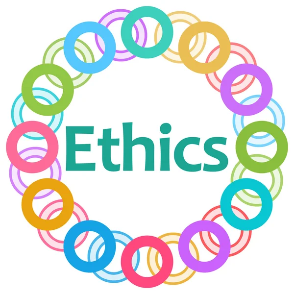 Etika Text barevné kroužky kruhový — Stock fotografie