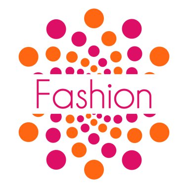 Moda metin pembe turuncu noktalar daire 