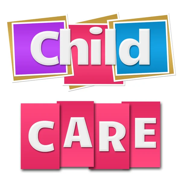 Opieka nad dziećmi, kolorowe kwadraty paski — Zdjęcie stockowe
