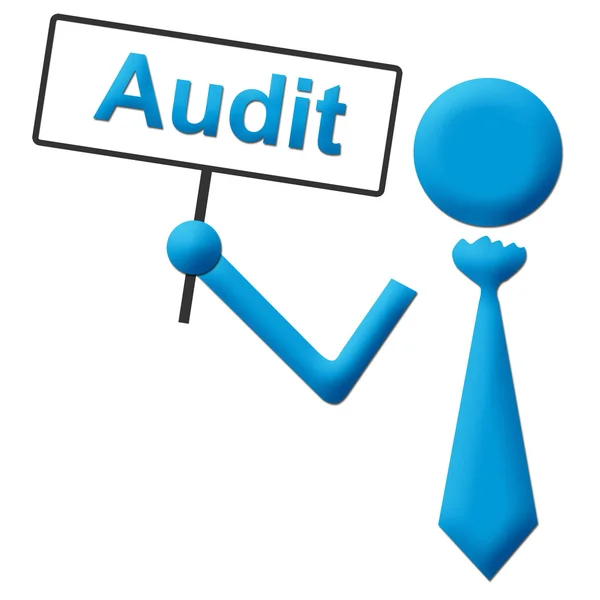 Audit Human Icon With Signboard — Stock Photo, Image