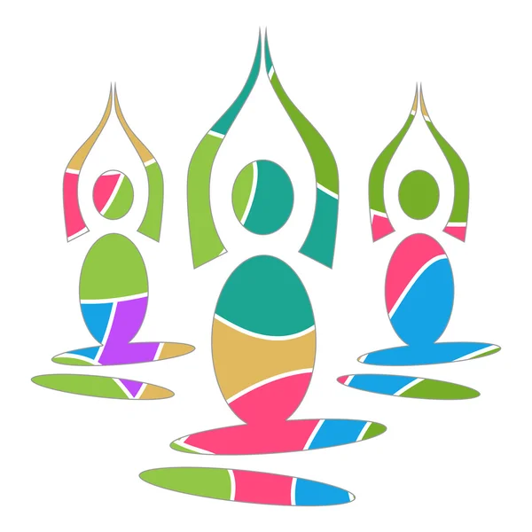 Yoga Poses Colorful Background — Stock Photo, Image