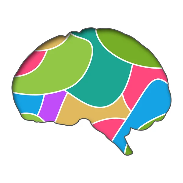 Imágenes: cerebro con ideas | Cerebro llenado de Ideas coloridas — Foto