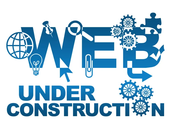 Web under Construction with Symbols Blue — стоковое фото