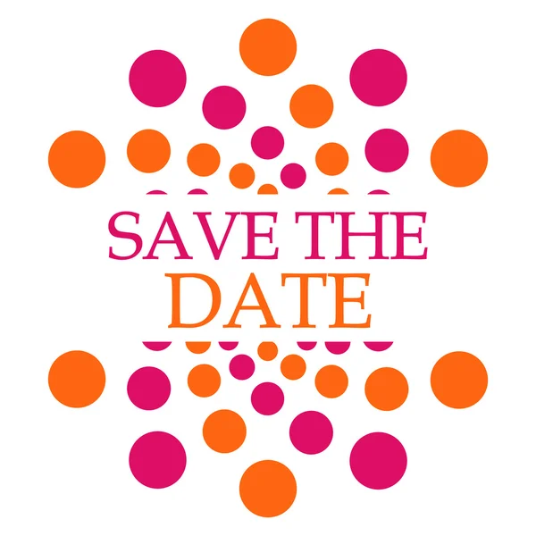 Save The Date Pink Orange Dots — Stock Photo, Image