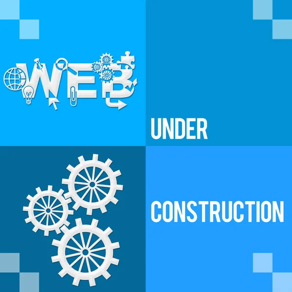 Web under Construction Four Blocks — стоковое фото