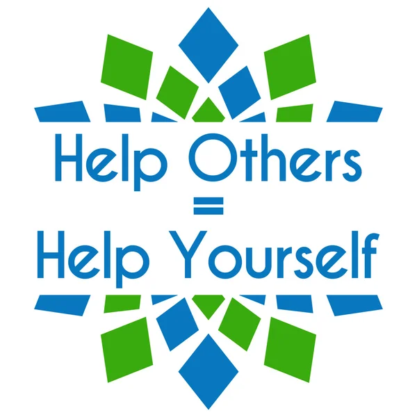 Help Others Help Yourself Green Blue Square Elements — Stock Photo, Image