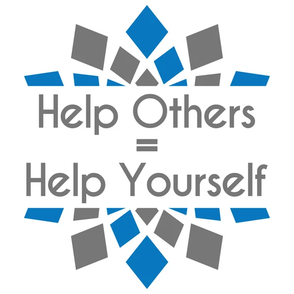 Help Others Help Yourself Blue Grey Square Elements — Stock Photo, Image