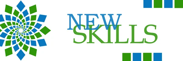 New Skills Blue Green Square Elements Horizontal — Stock Photo, Image