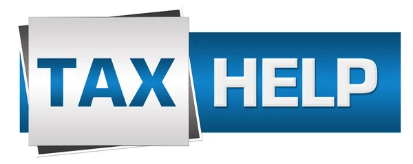 Tax Help Blue Grey Horizontal — Stock Photo, Image