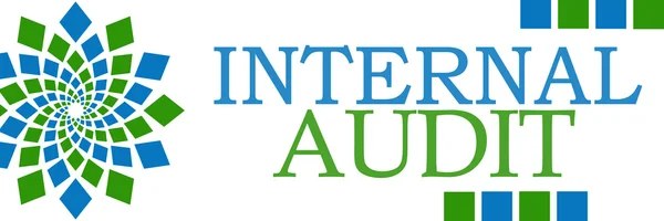 Auditoría Interna Verde Azul Cuadrados Horizontales — Foto de Stock