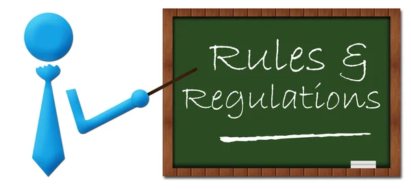 Rules And Regulations Human With Greenboard — Stock Photo, Image