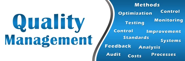 Quality Management Blue Keywords Banner — Stock Photo, Image
