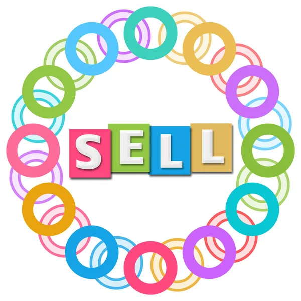 Vender texto Anillos de colores Circular — Foto de Stock