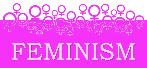 Feminism Pink Female Symbols On Top — Stock Photo, Image