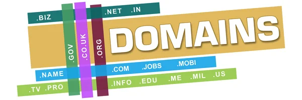 Domaines Wordcloud Rayures colorées — Photo