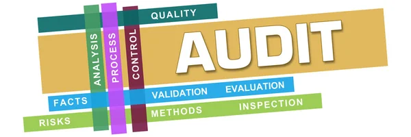 Audit Wordcloud Colorful Stripes — Stock Photo, Image