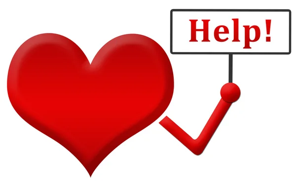 Help hart houden uithangbord — Stockfoto