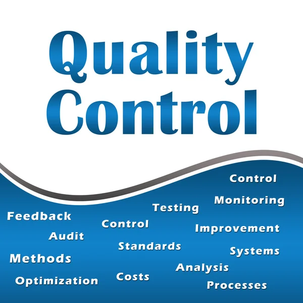 Quality Control Blue With Keywords Square — Stock Photo, Image