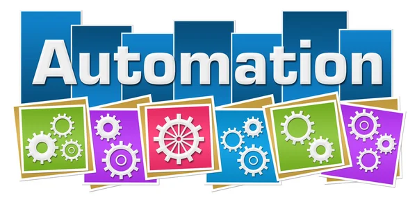 Automatización Coloridos Cuadrados Engranajes Parte inferior — Foto de Stock