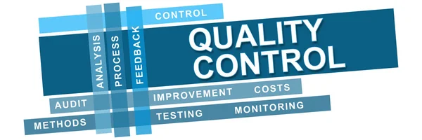 Quality Control Blue Stripes Keywords — Stock Photo, Image