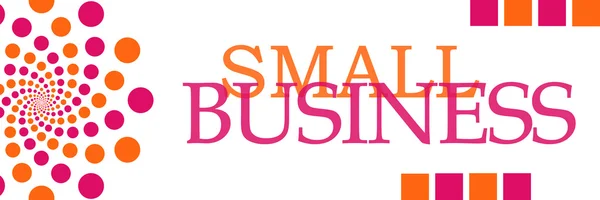Small Business różowe kropki pomarańczowe poziome — Zdjęcie stockowe