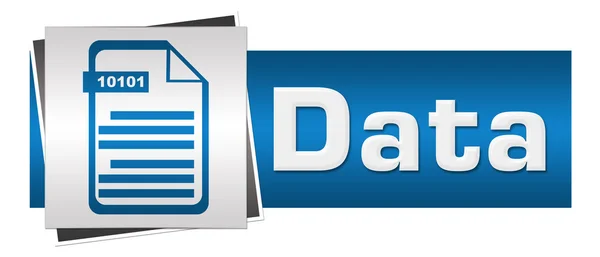 Daten mit Dateisymbol blau grau horizontal — Stockfoto