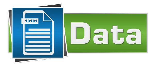 Veri dosyası simgesi yeşil ile mavi yatay — Stok fotoğraf