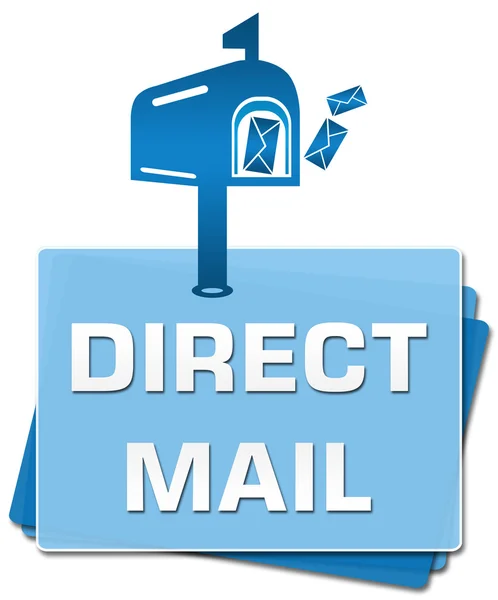 Direct Mail niebieski dolny kwadraty — Zdjęcie stockowe