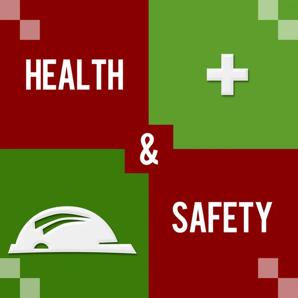 Sağlık ve emniyet kırmızı yeşil dört blok — Stok fotoğraf