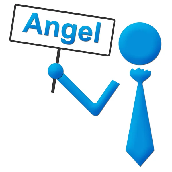 Angel Human Holding Signboard — Stock Photo, Image