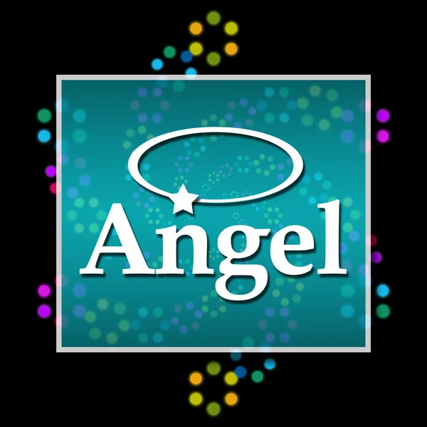 Angel Black Colorful Neon Square — Stock Photo, Image