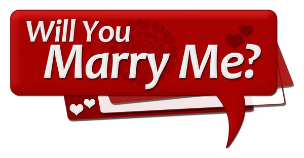 Você vai se casar comigo símbolo de comentário romântico — Fotografia de Stock