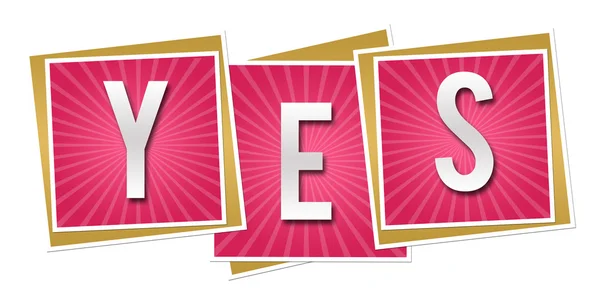 Yes Pink Squares Burst — Stock Photo, Image