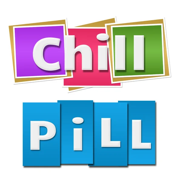 Chill Pill Colorido Cuadrados Rayas — Foto de Stock