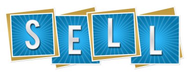 Satıyoruz mavi kare seri çekim 