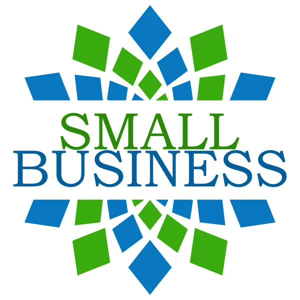 Small Business Green Blue elementy Square — Zdjęcie stockowe