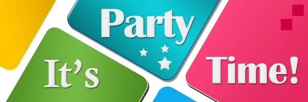 Its Party Time Colorful Rounded Squares Horizontal — Stock Photo, Image