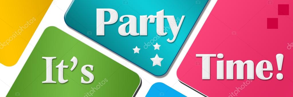 Its Party Time Colorful Rounded Squares Horizontal Stock Photo By