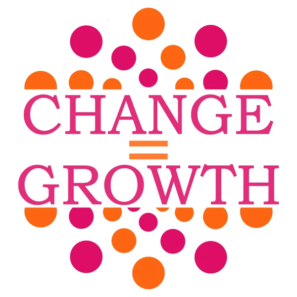 Cambio es igual a crecimiento Pink Orange Dots Circle Square — Foto de Stock