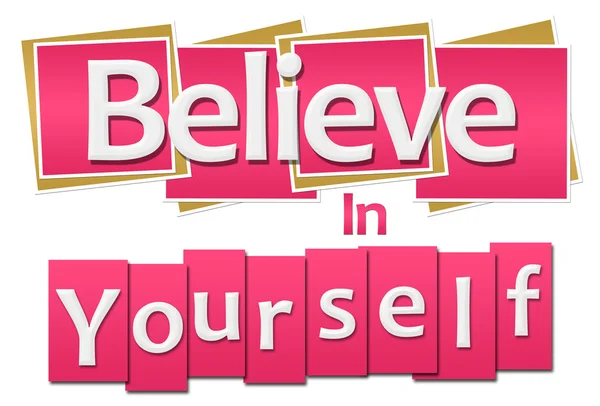 Πιστεύεις στον εαυτό σου τετράγωνα ροζ ρίγες — Φωτογραφία Αρχείου