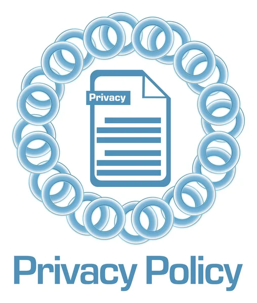 Okrągłe niebieskie pierścienie Polityka prywatności — Zdjęcie stockowe