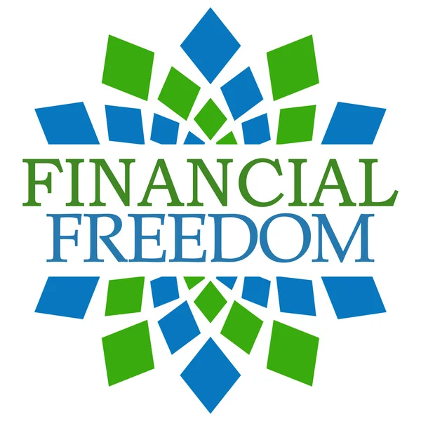 Ekonomisk frihet Green Blue element Square — Stockfoto