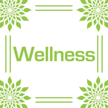 Yeşil mavi arkaplan üzerine yazılmış sağlıklılık metni.