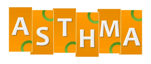 Astma Tekst Geschreven Oranje Groene Achtergrond — Stockfoto