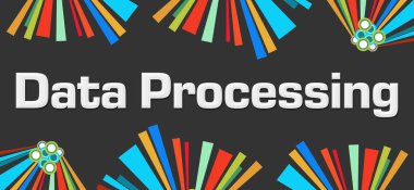 Koyu renkli arkaplan üzerine yazılmış veri işleme metni.