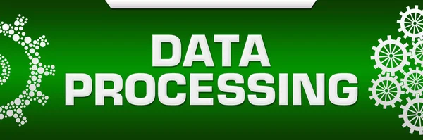 Data Processing Text Written Green Background — Stock Photo, Image