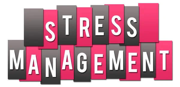 ピンクグレーの背景に書かれたストレス管理テキスト — ストック写真