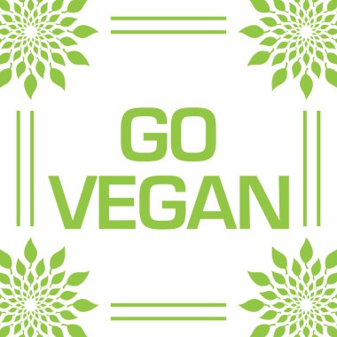 Metin ve simgeler ile vegan konsept resim git.