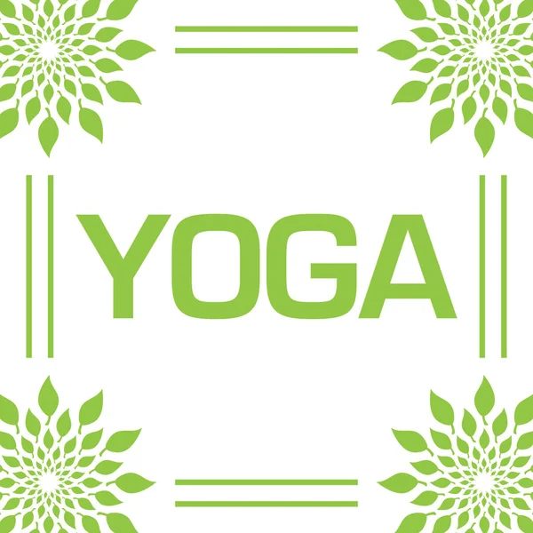 Testo Yoga Scritto Sfondo Verde — Foto Stock