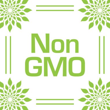 Yeşil arkaplan üzerinde metin olan gmo olmayan konsept resim.